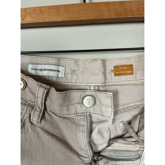 Pilcro And The‎ Letterpress Tan Beige Low Rise Straight Leg Ankle Jeans, SZ 26 - Picture 5 of 7